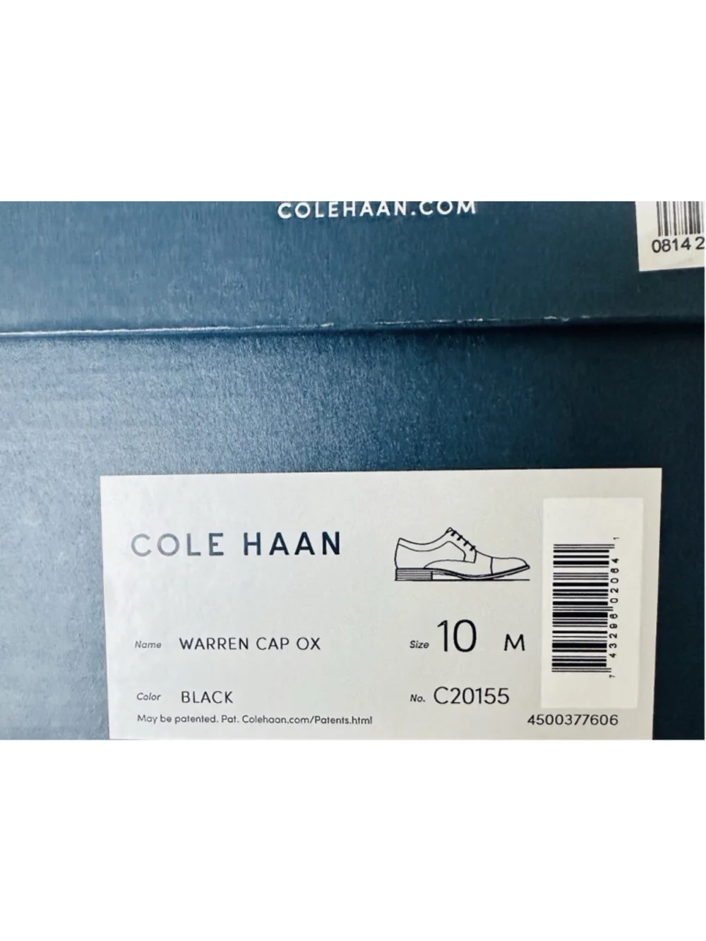 COLE HAAN GRAND OS BLACK WARREN CAP TOE OXFORDS MENS 10 DRESS SHOES